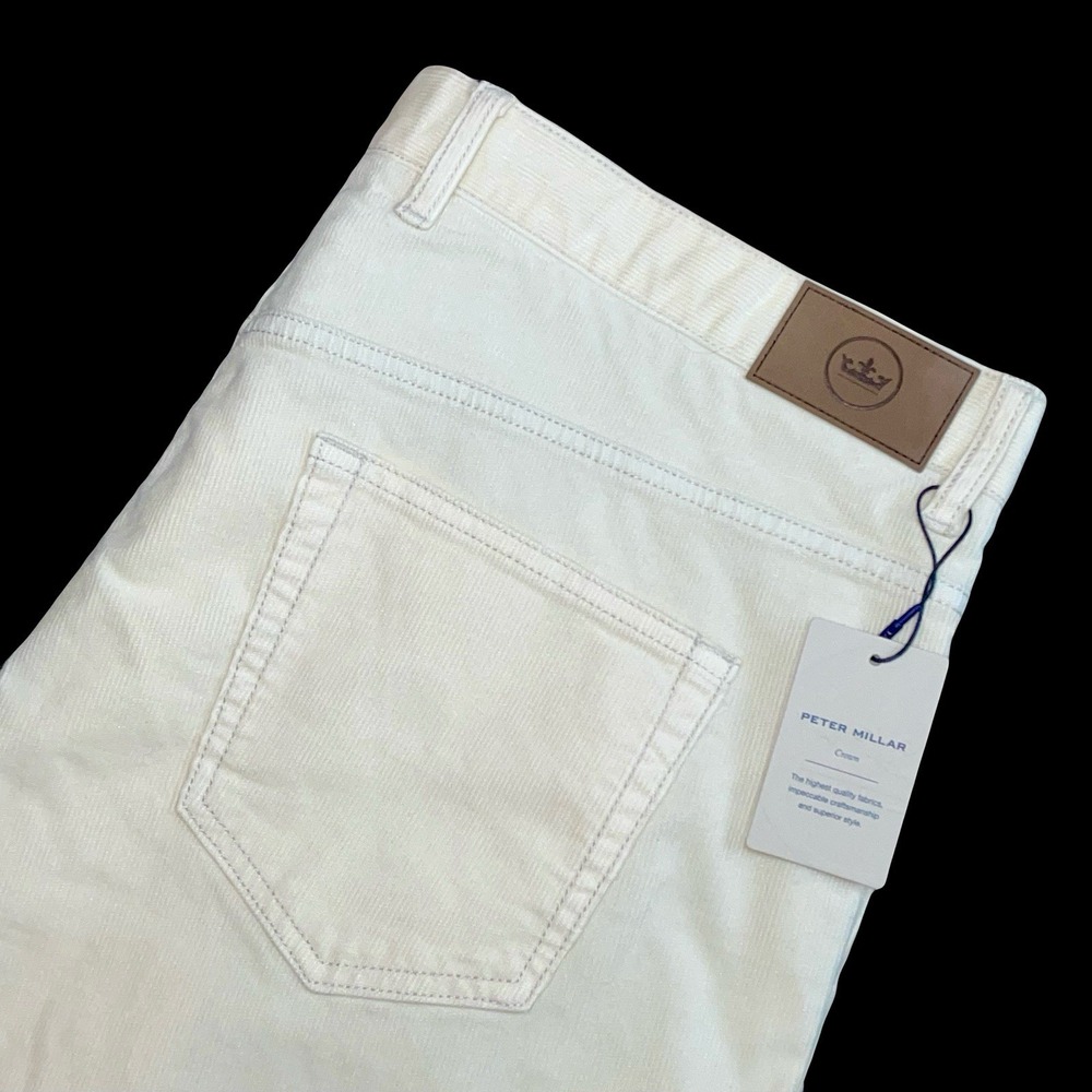 NEW Peter Millar Superior Soft‎ Corduroy 5 Pocket Pants Mens 38x34 Ivory Crown